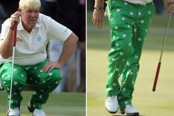 John Daly of the USA lines up a put during round two of the UBS Hong Kong Open at The Hong Kong Golf Club on December 2, 2011